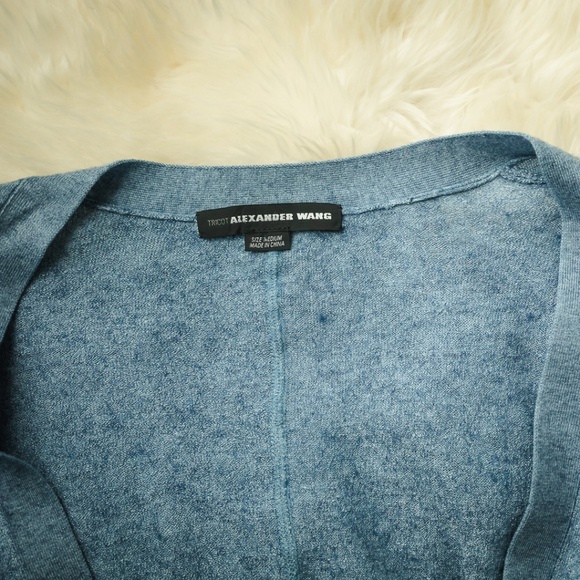 Tricot Alexander Wang M Blue Merino Wool Sweater - Picture 7 of 8